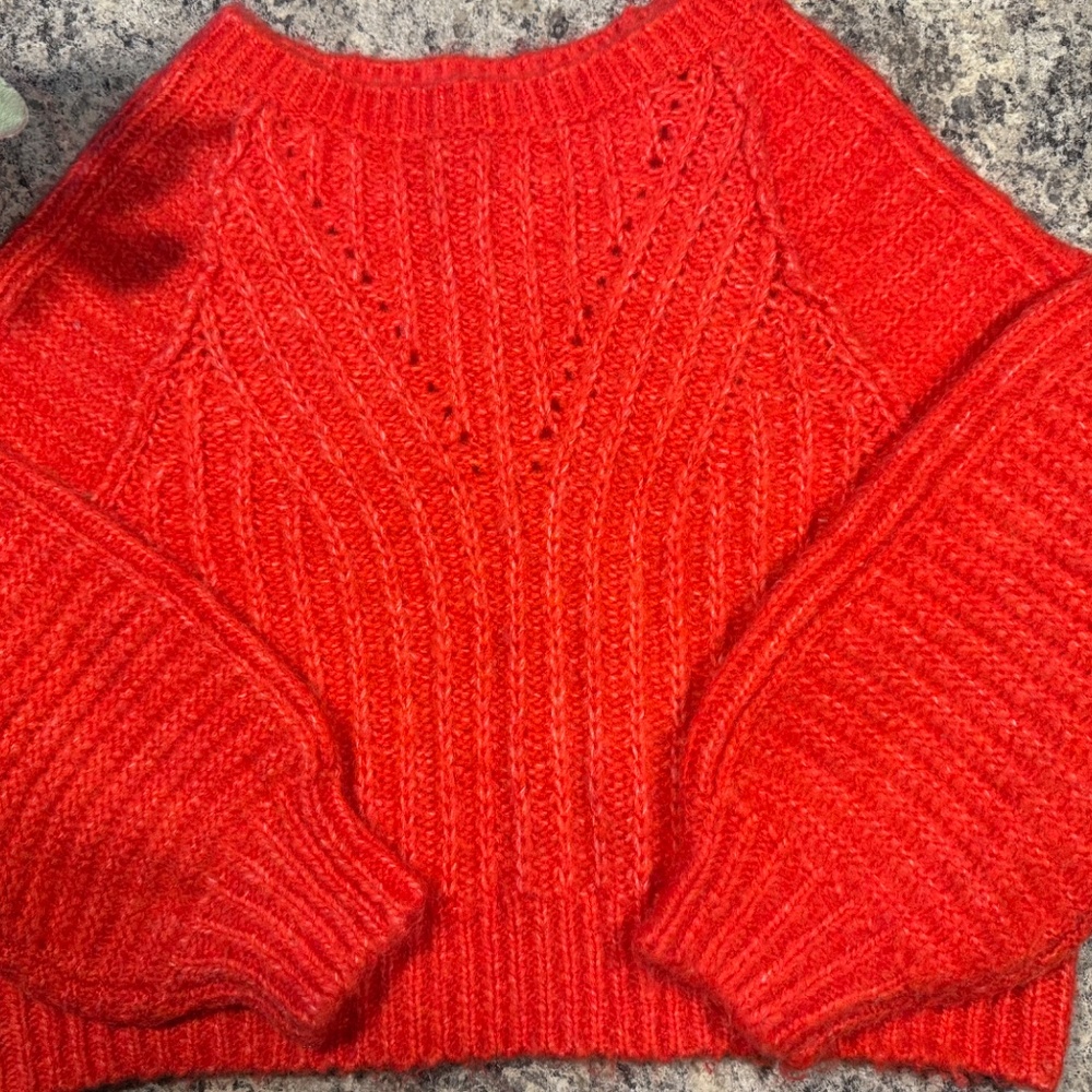 Free People Coral Cropped Sweater Size XS - Picture 2 of 5